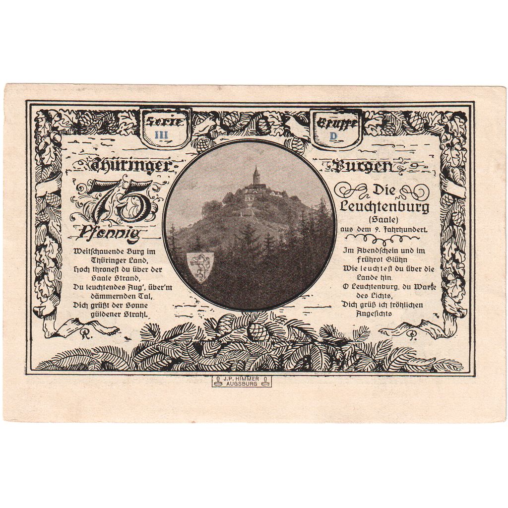 Niemcy, Kahla Stadt, 75 Pfennig, 1921-06-15, UNC(65-70)