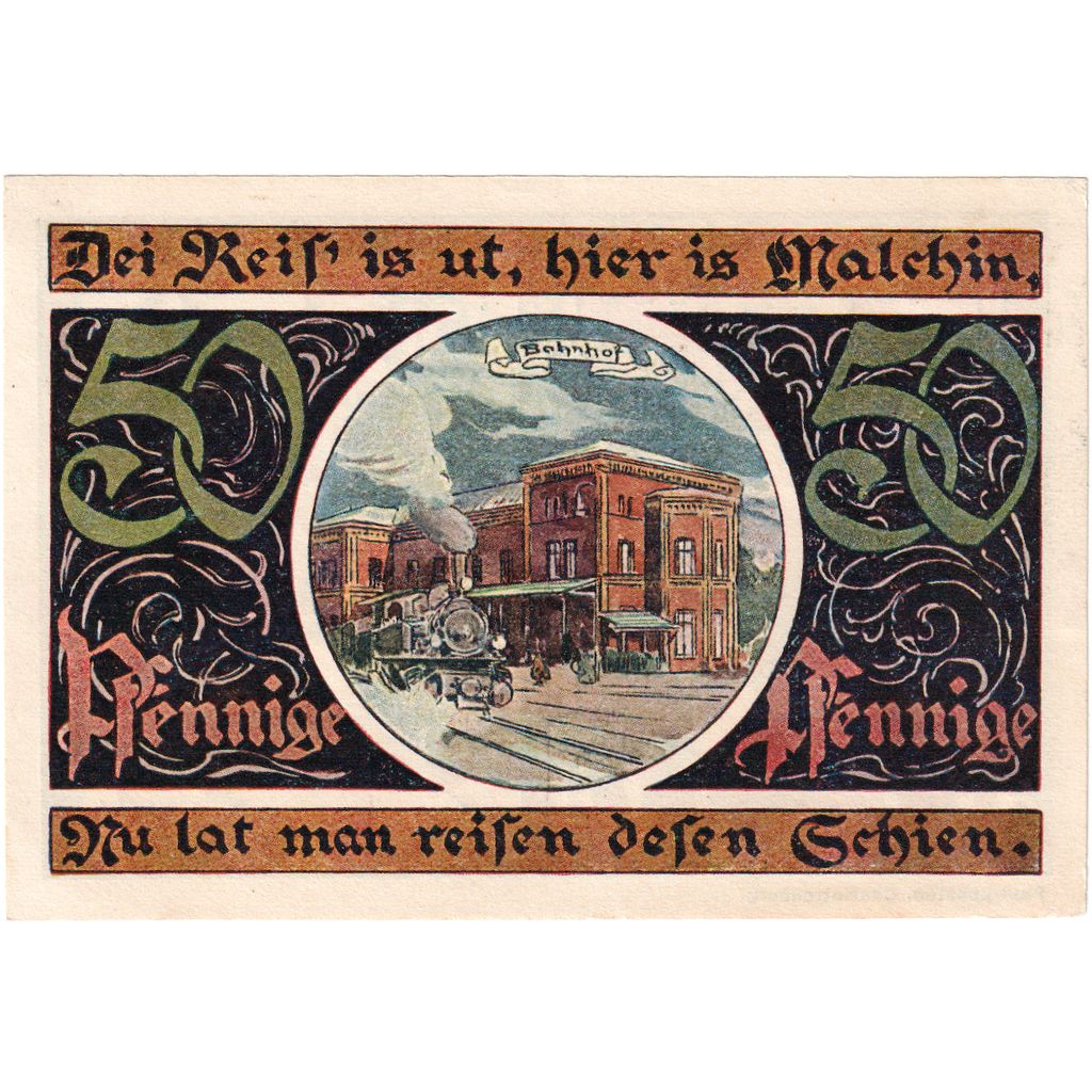 Niemcy, Malchin Stadt, 50 Pfennig, 1922-12-31, UNC(64)