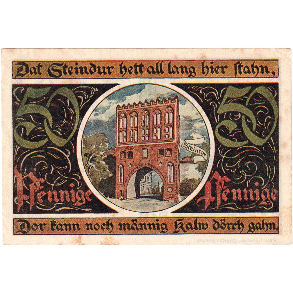 Niemcy, Malchin Stadt, 50 Pfennig, 1922-12-31, UNC(64)