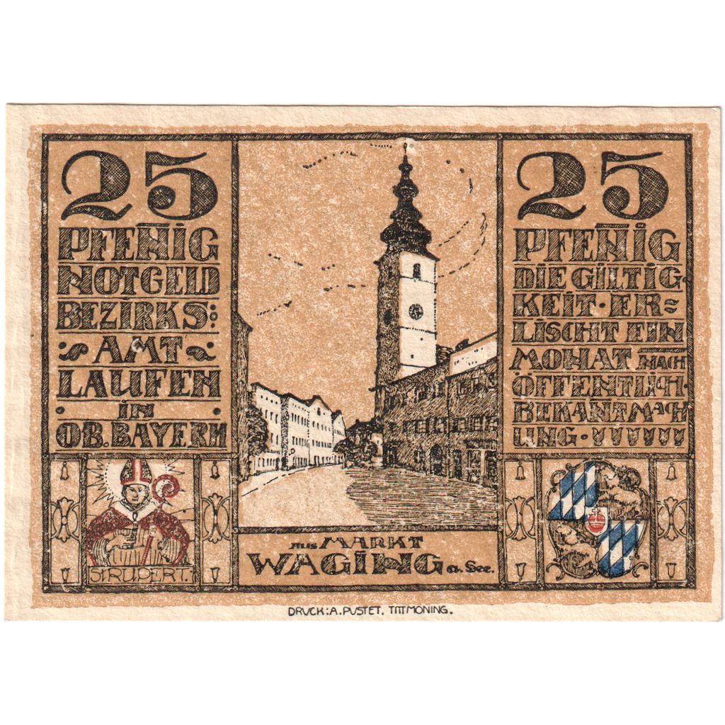Deutschland, Laufen, 25 Pfennig, UNZ