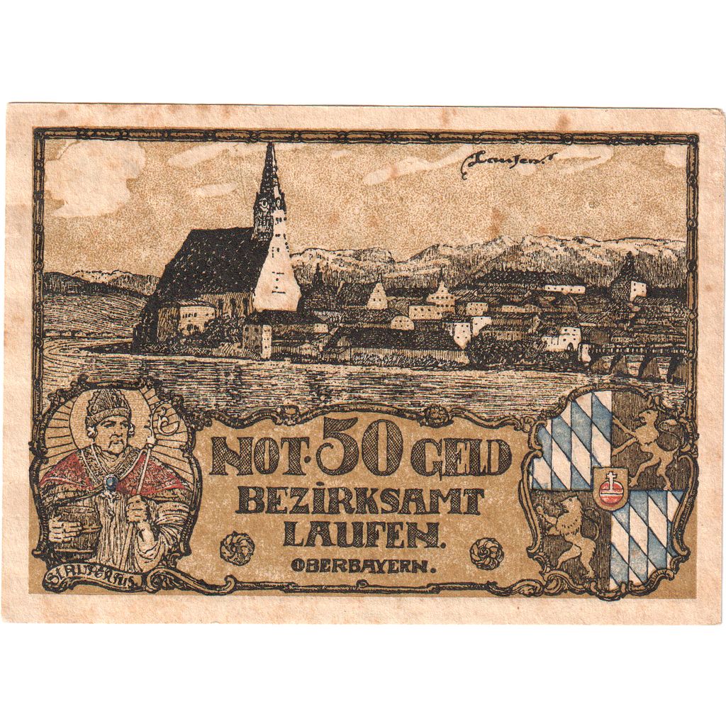 Deutschland, Laufen, 50 Pfennig, UNZ