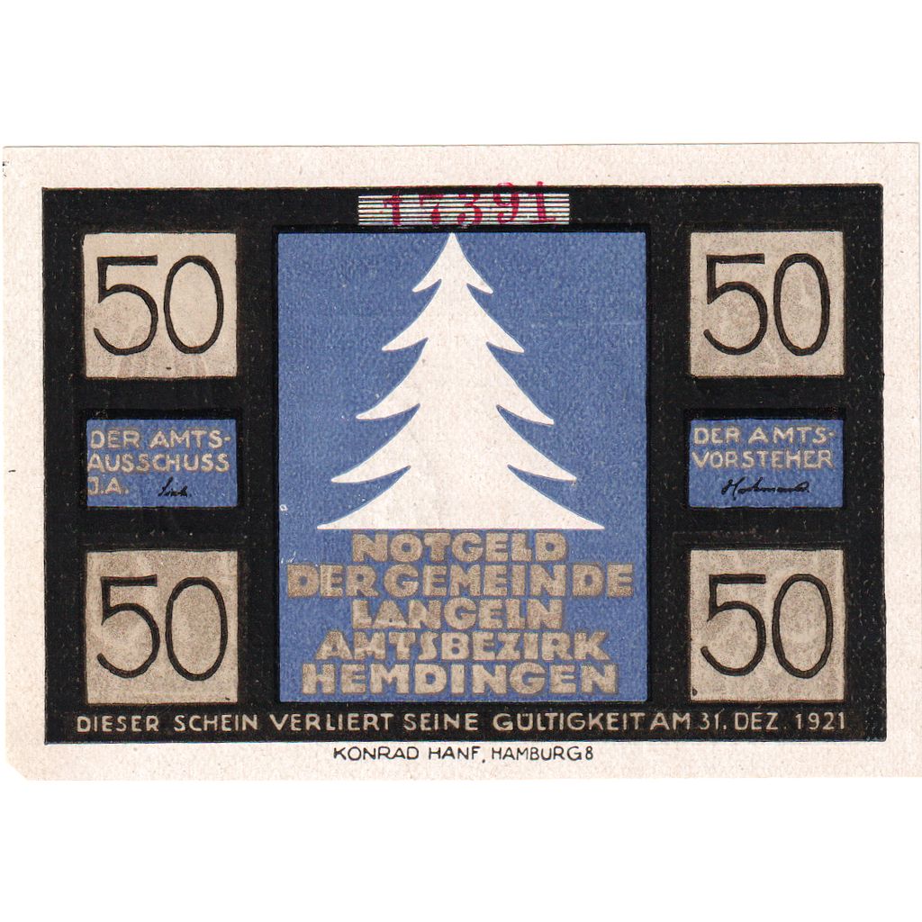Deutschland, Langeln, 50 Pfennig, 1921-12-31, 28918, UNZ