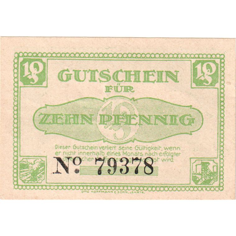Niemcy, Lehrte, 10 Pfennig, 1921-01-01, UNC(63)