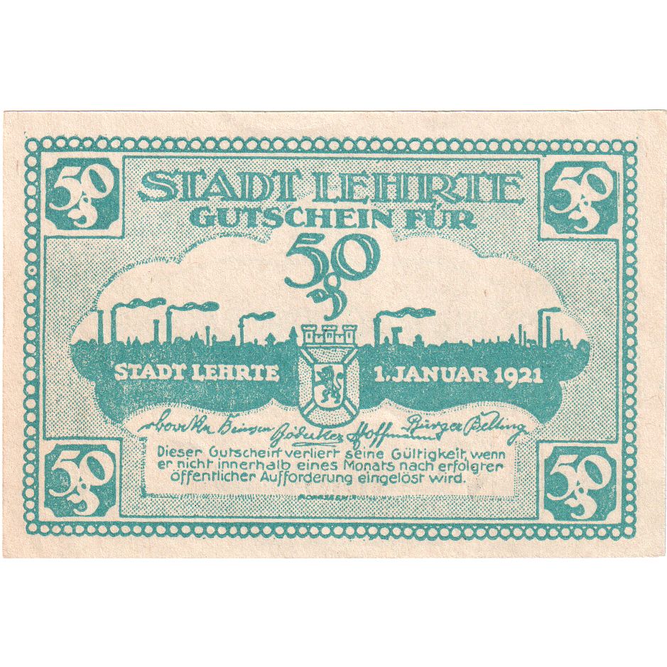 Deutschland, Lehrte, 50 Pfennig, 1921-01-01, UNZ-