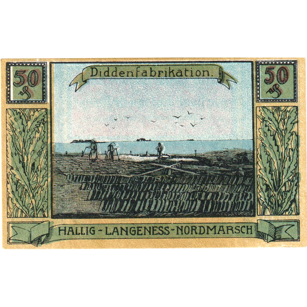 Deutschland, Langeness-Nordmarsch Hallig, 50 Pfennig, 1921-09-01, VZ+