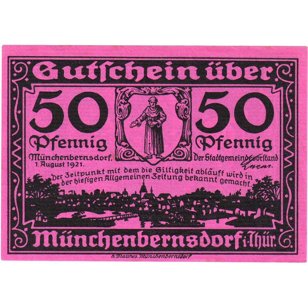 Deutschland, Munchenbernsdorf, 50 Pfennig, 1921-08-01, UNZ-