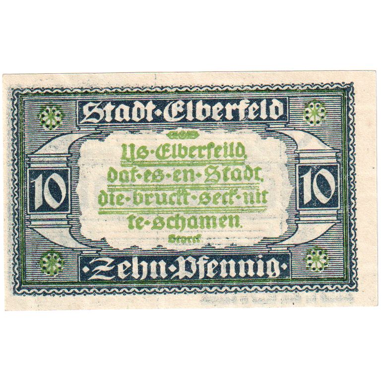 Deutschland, Elberfeld Stadt, 10 Pfennig, 1920-03-10, VZ+