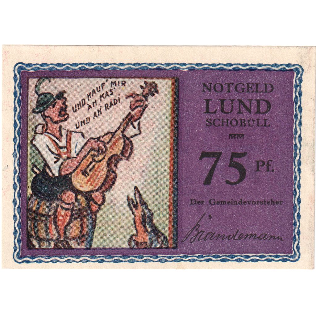 Deutschland, lund-Schobüll, 75 Pfennig, VZ+