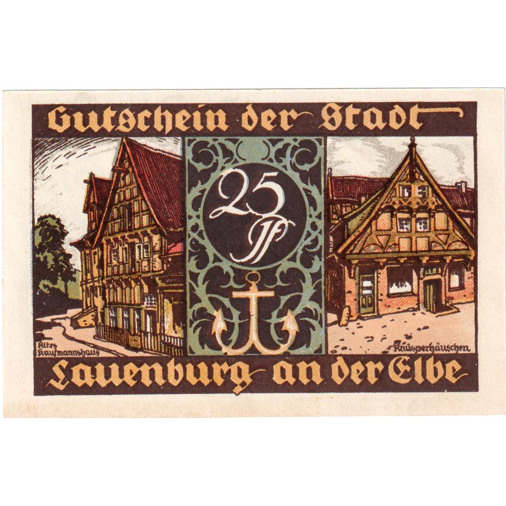 Niemcy, Lauenburg a.d. Elbe Stadt, 25 Pfennig, UNC(60-62)