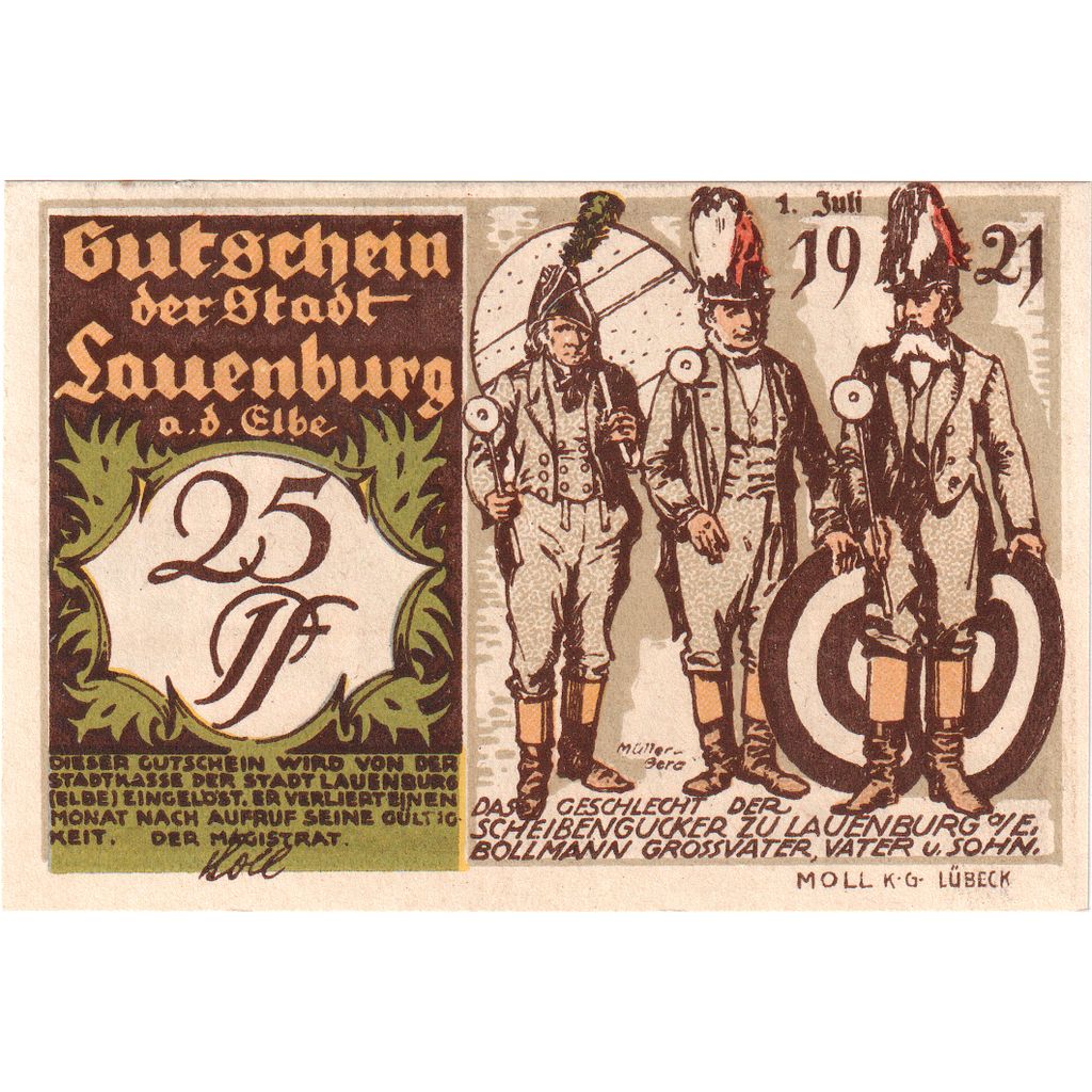 Niemcy, Lauenburg a.d. Elbe Stadt, 25 Pfennig, UNC(60-62)