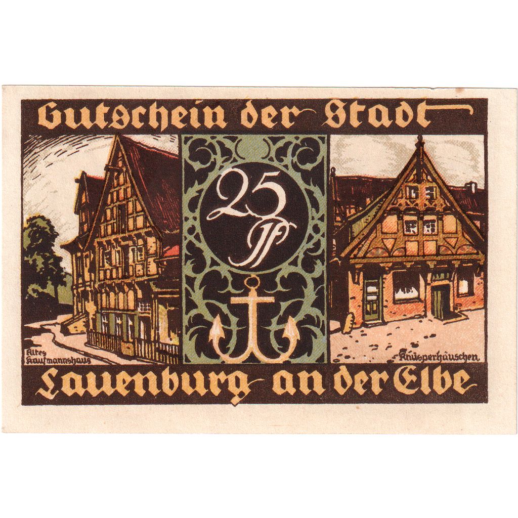 Niemcy, Lauenburg a.d. Elbe Stadt, 25 Pfennig, UNC(60-62)