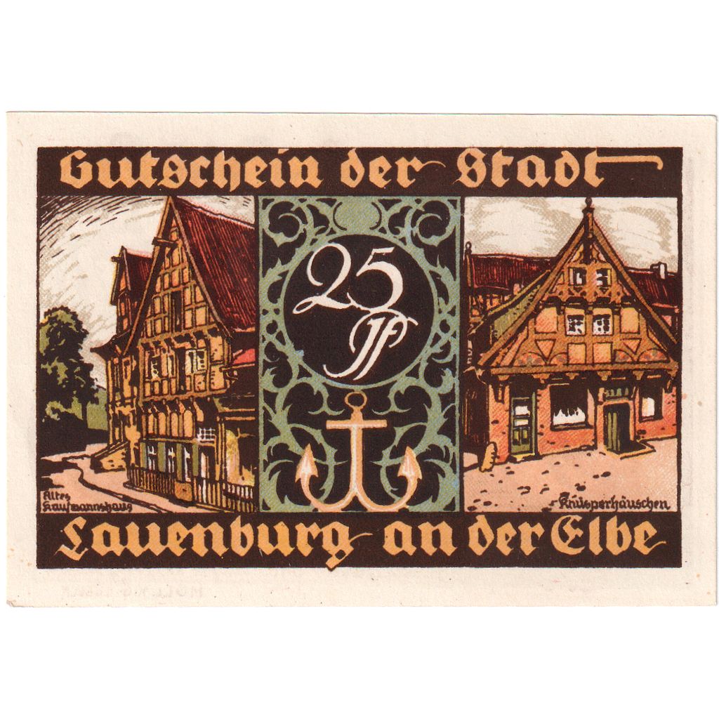 Germania, Lauenburg a.d. Elbe Stadt, 25 Pfennig, SPL