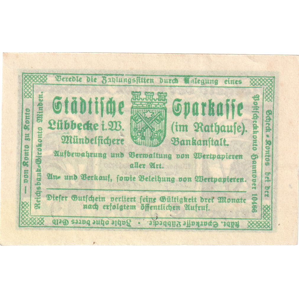 Germania, Lübbecke, 5 Pfennig, 1920-05-14, 087395, SPL-
