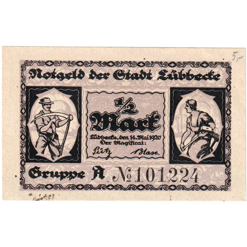 Deutschland, Lübbecke, 50 Pfennig, 1920-05-14, 087395, VZ