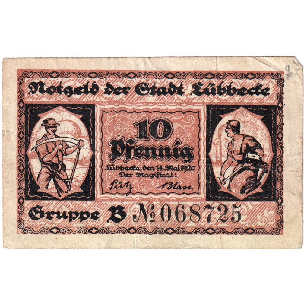 Deutschland, Lubbecke Stadt, 10 Pfennig, 1920-05-14, VZ