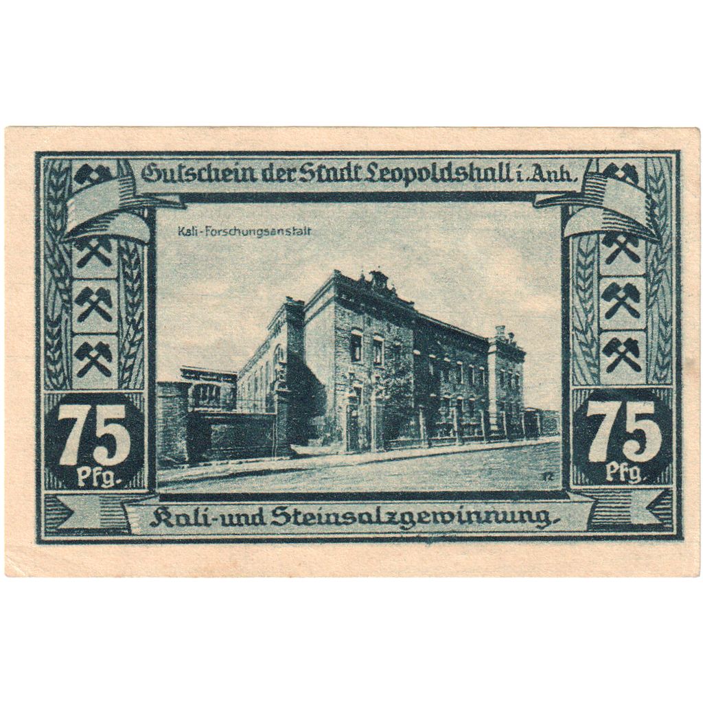 Niemcy, Leopoldshall, 75 Pfennig, 1921-05-02, UNC(65-70)