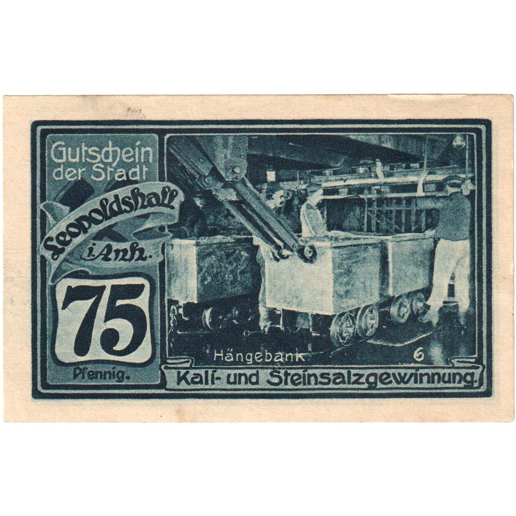 Deutschland, Leopoldshall, 75 Pfennig, 1921-05-02, UNZ