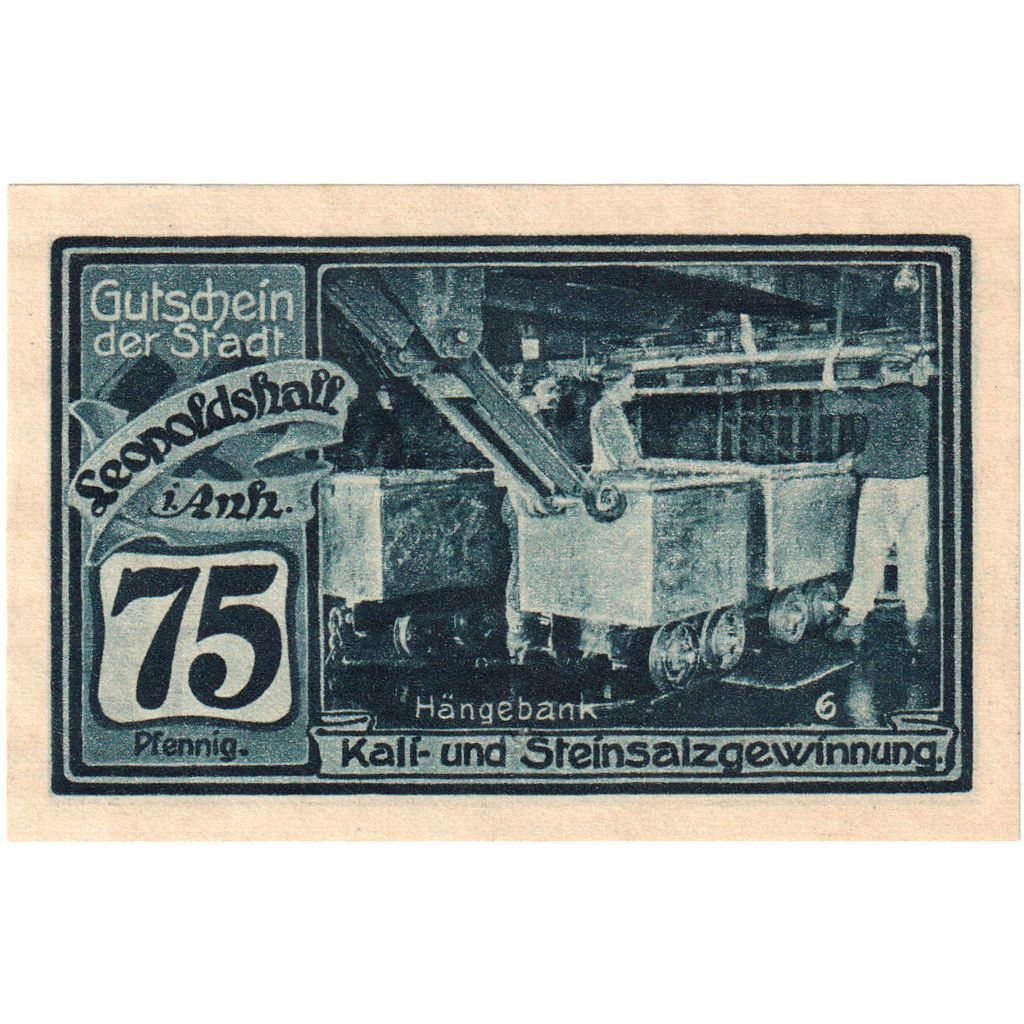 Deutschland, Leopoldshall, 75 Pfennig, 1921-05-02, UNZ