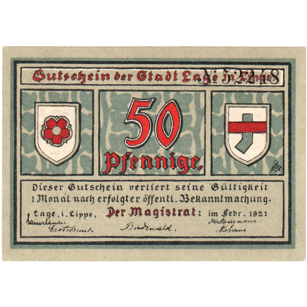 Niemcy, Lage Stadt, 50 Pfennig, UNC(60-62)