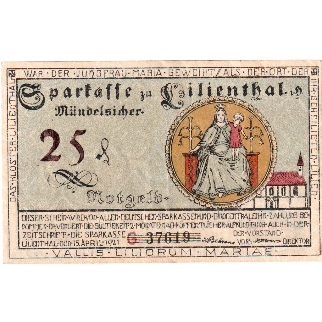 Deutschland, Lilienthal, 25 Pfennig, UNZ-