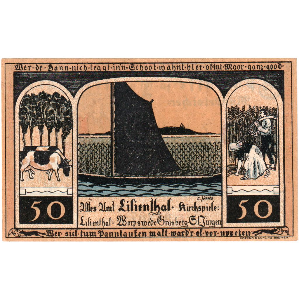 Deutschland, Lilienthal Sparkasse, 50 Pfennig, UNZ-