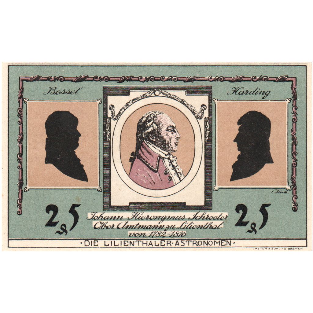 Niemcy, Lilienthal Sparkasse, 25 Pfennig, 1921-05-15, UNC(60-62)
