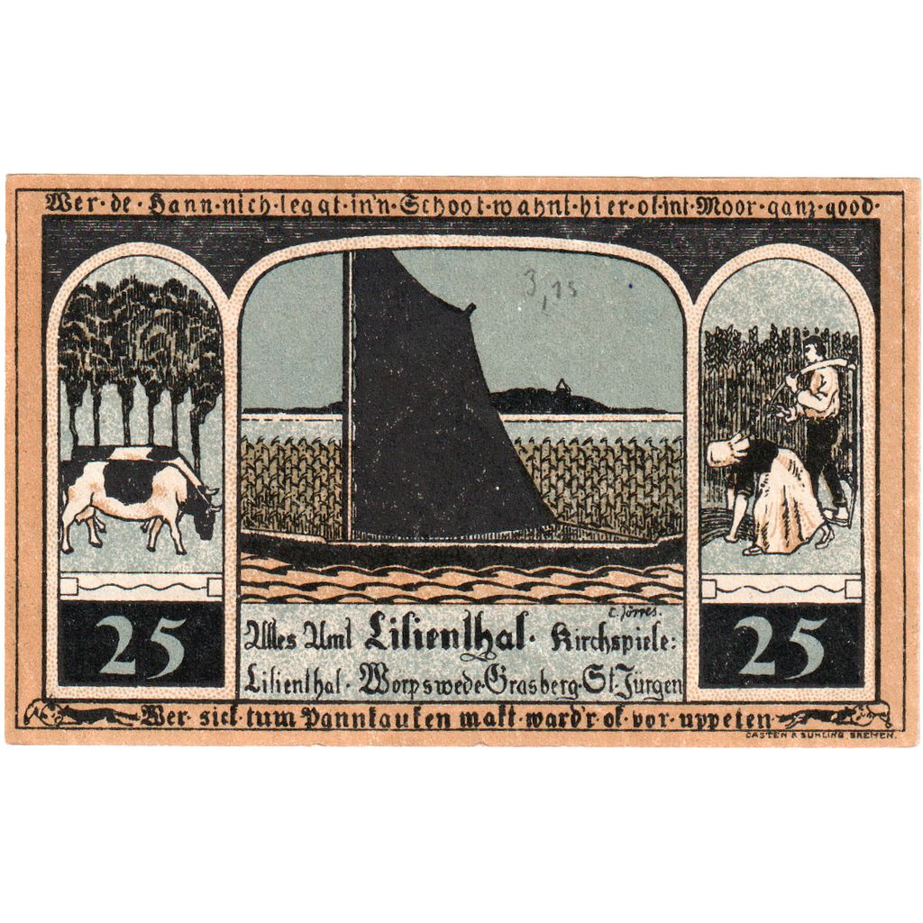 Germania, Lilienthal Sparkasse, 25 Pfennig, 1921-05-15, SPL