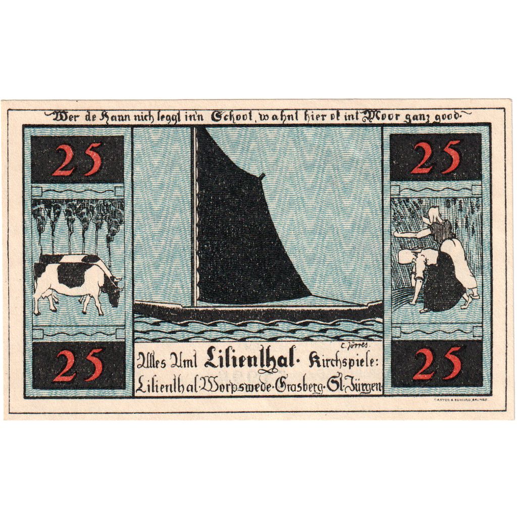 Germania, Lilienthal Sparkasse, 25 Pfennig, 1921-05-15, SPL