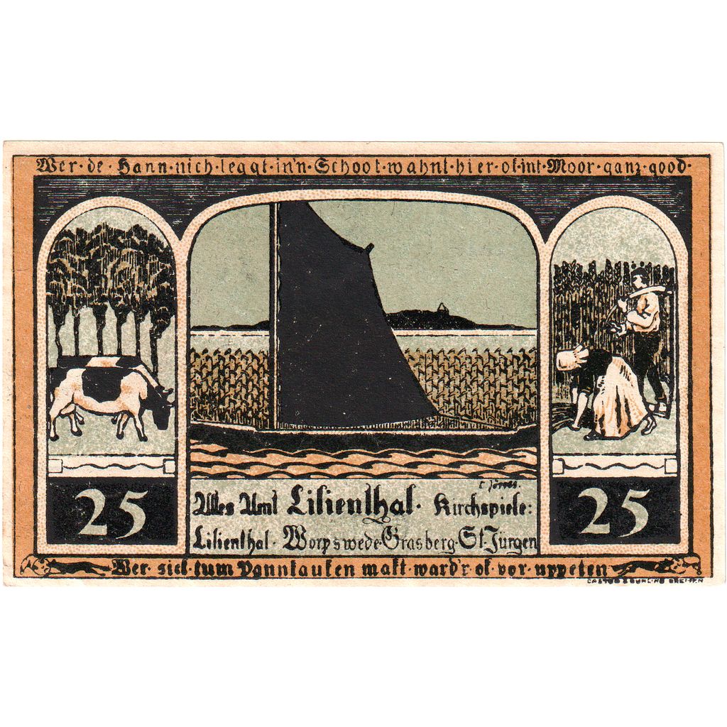 Germania, Lilienthal Sparkasse, 25 Pfennig, 1921-05-15, SPL