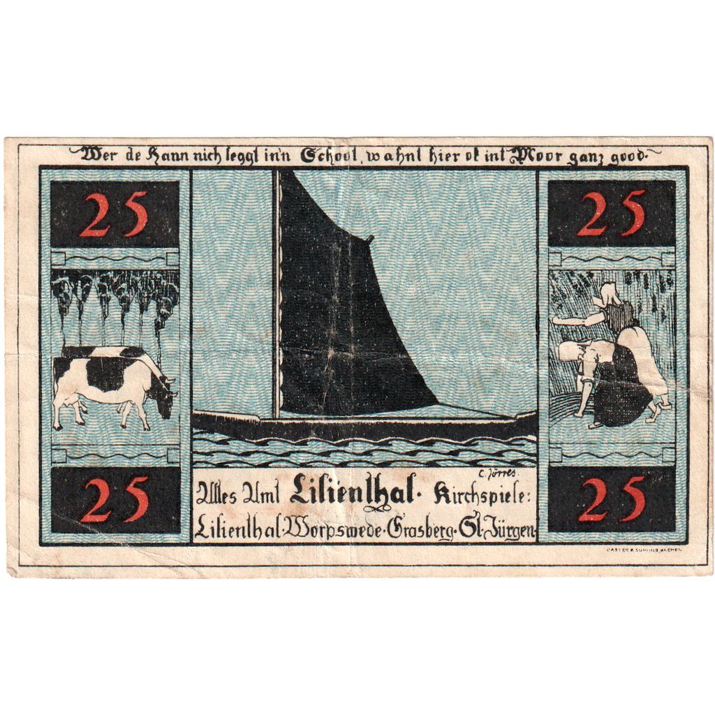 Deutschland, Lilienthal Sparkasse, 25 Pfennig, 1921-05-15, VZ+