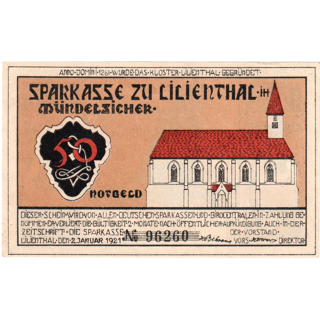 Deutschland, Lilienthal, 50 Pfennig, 1921-03-15, UNZ-