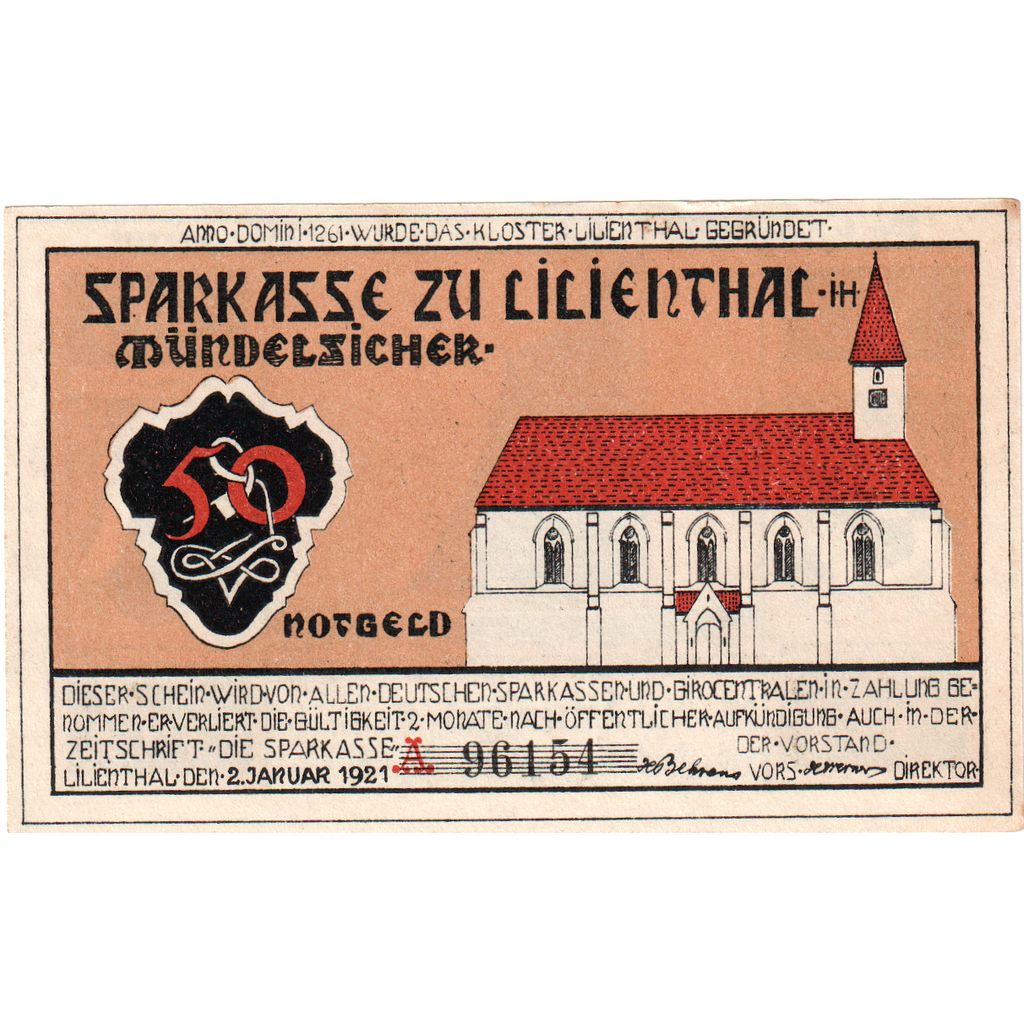 Deutschland, Lilienthal, 50 Pfennig, 1921-03-15, UNZ-