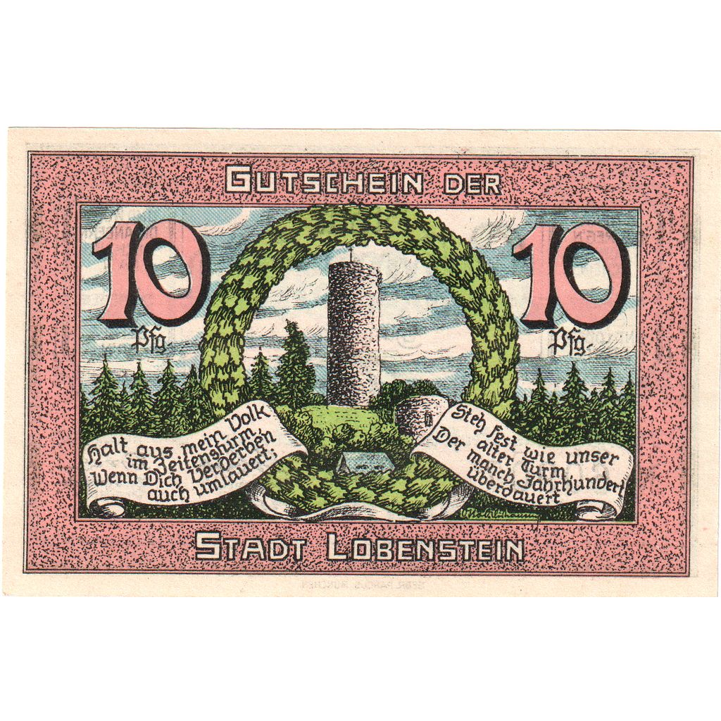 Germania, Lobenstein, 10 Pfennig, 1921-03-15, SPL