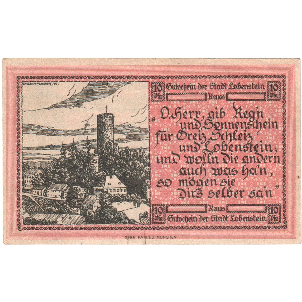 Germania, Lobenstein, 10 Pfennig, 1921-03-15, SPL