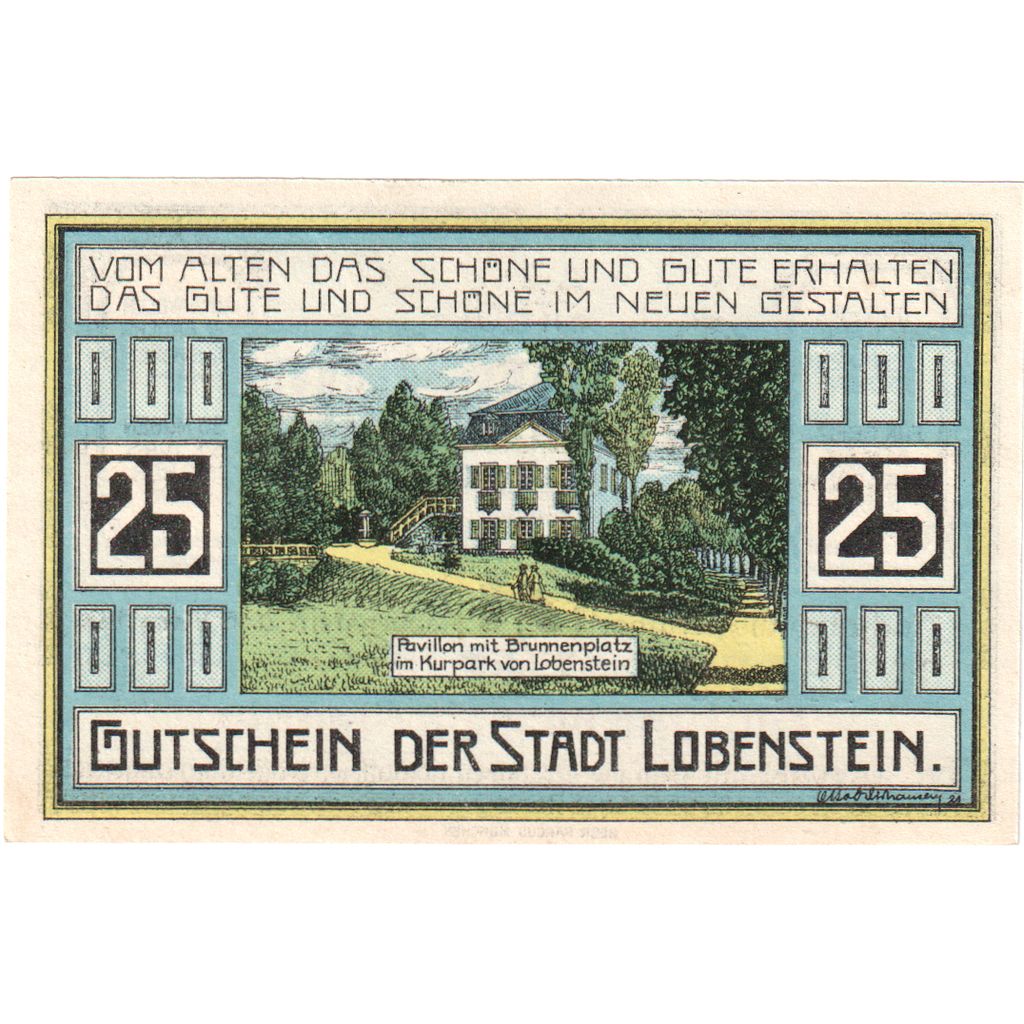 Deutschland, Lobenstein, 25 Pfennig, 1921-03-15, UNZ-