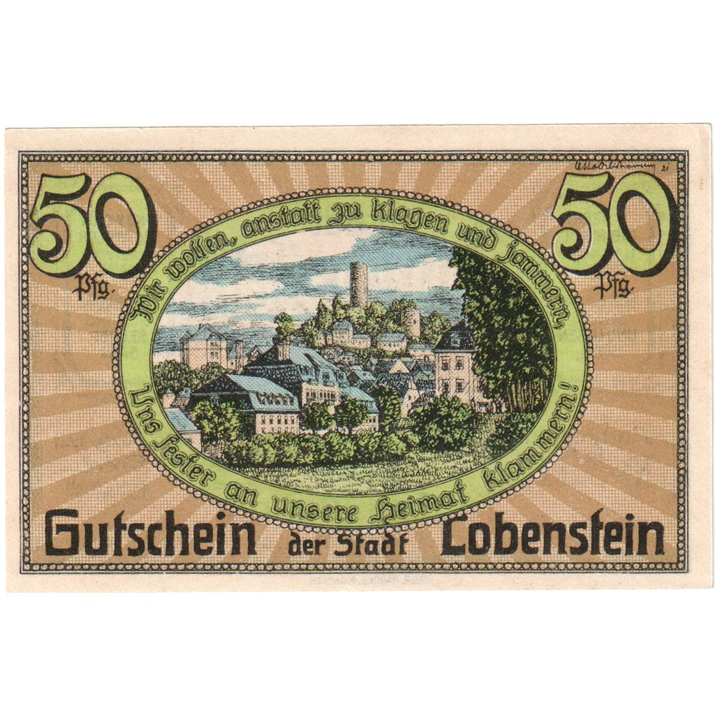 Germania, Lobenstein, 50 Pfennig, 1921-03-15, SPL
