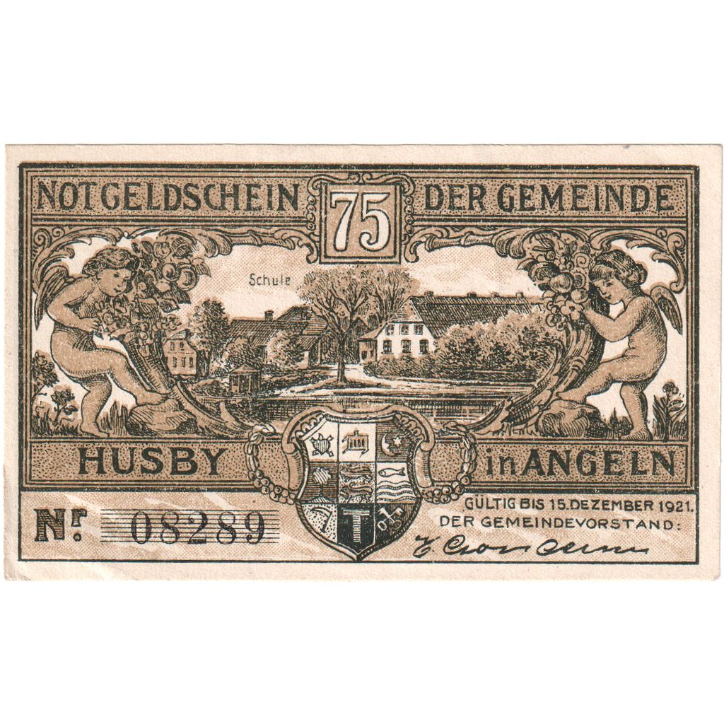 Niemcy, Husby, 75 Pfennig, 1921-12-15, UNC(63)