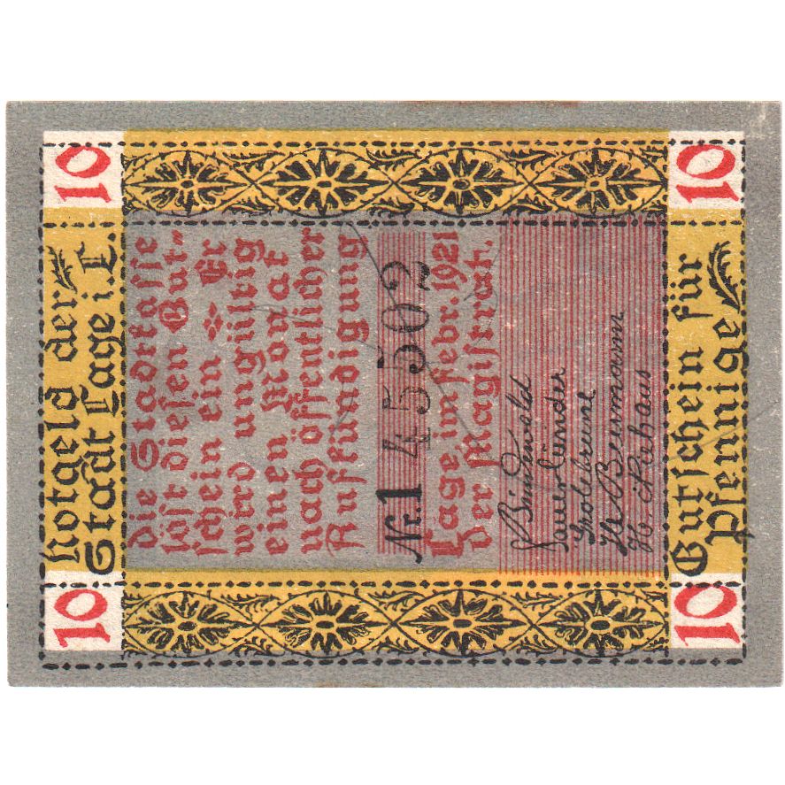 Deutschland, Lage Stadt, 10 Pfennig, UNZ-