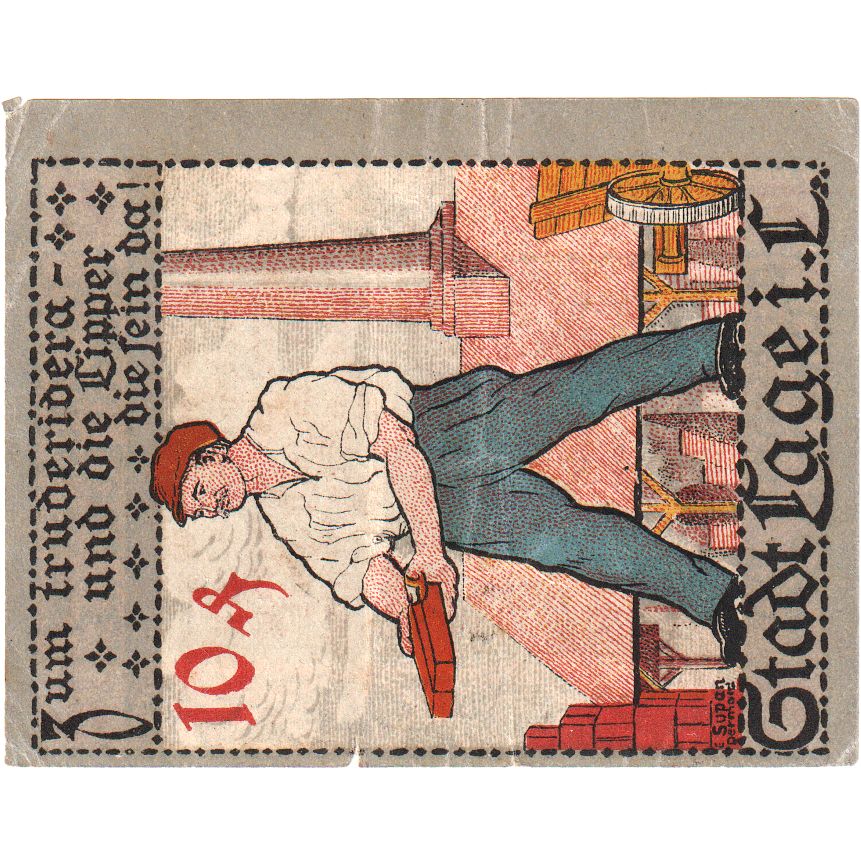 Deutschland, Lage Stadt, 10 Pfennig, UNZ-