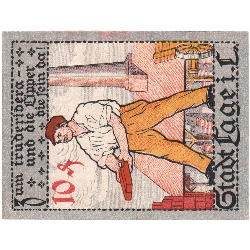 Deutschland, Lage Stadt, 10 Pfennig, UNZ-