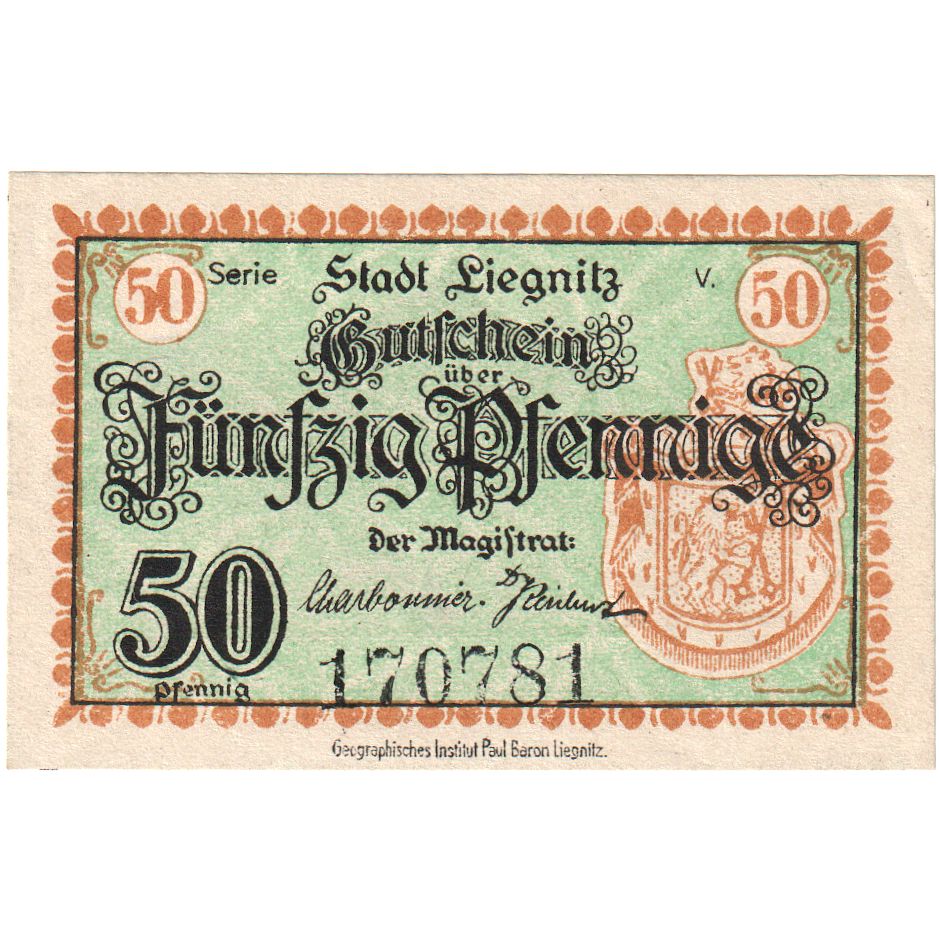 Deutschland, Liegnitz Stadt, 50 Pfennig, VZ+