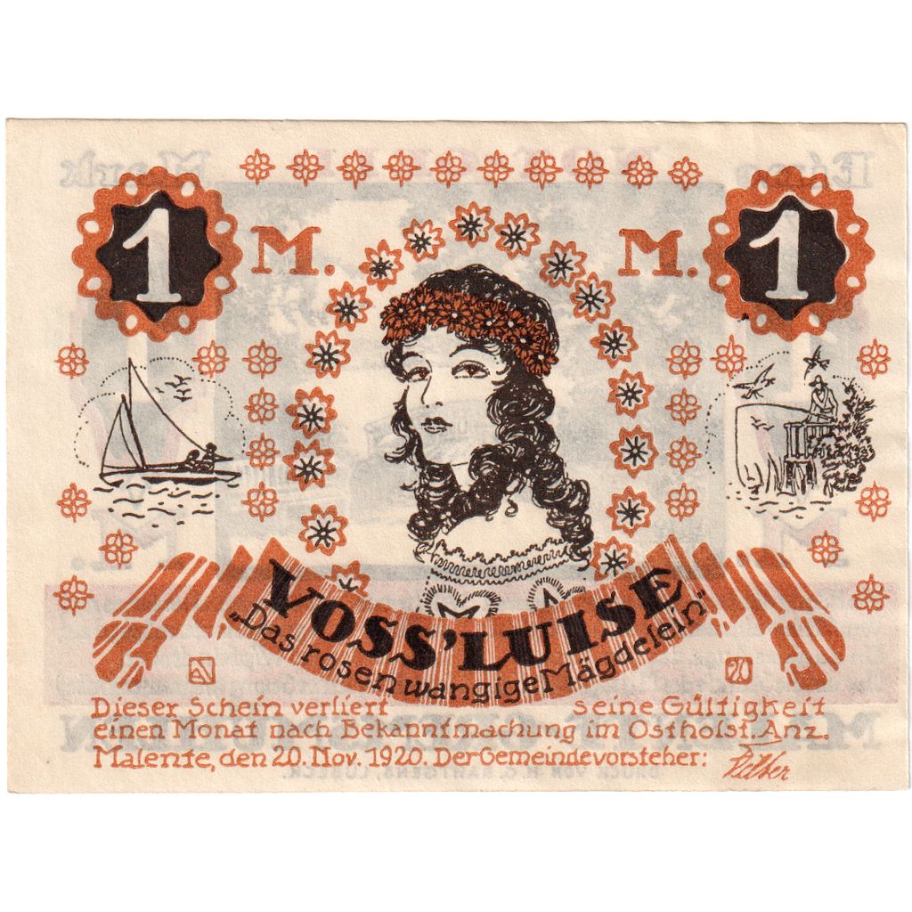 Niemcy, Malente-Gremsmühlen, 1 Mark, 1920-11-20, UNC(60-62)