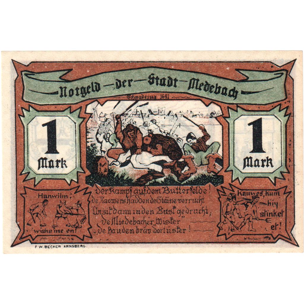 Deutschland, Medebach, 1 Mark, 1921-09-02, UNZ