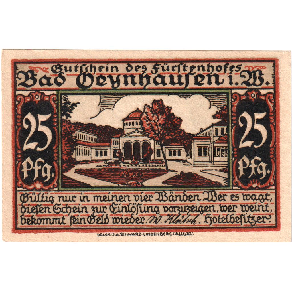 Deutschland, Oeyhausen, 25 Pfennig, UNZ