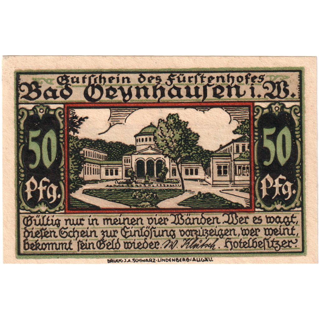 Niemcy, Oeyhausen, 50 Pfennig, UNC(65-70)