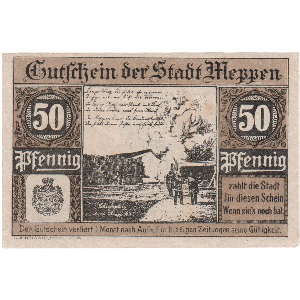 Deutschland, Meppen, 50 Pfennig, 1921-05-31, VZ+