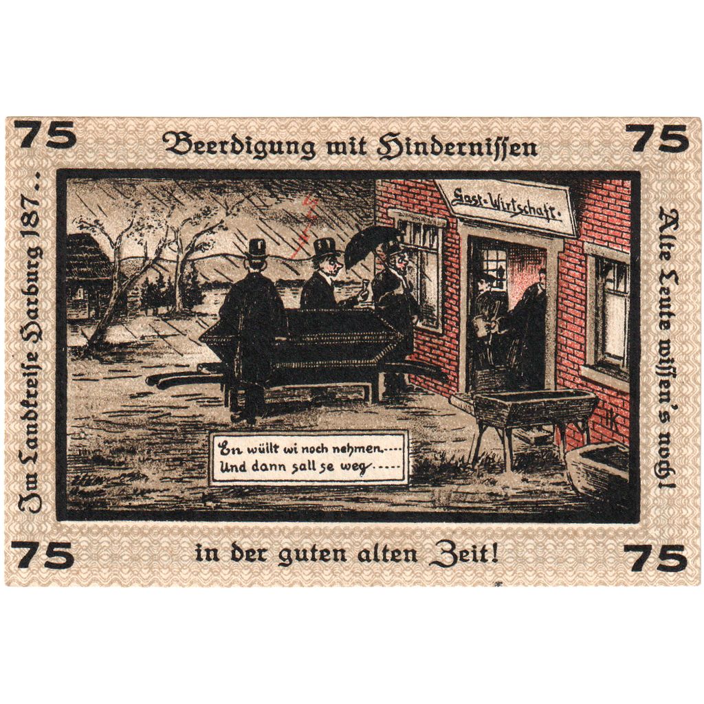 Niemcy, Neugraben-Hausbruch Gemeinde, 75 Pfennig, 1922-03-31, AU(55-58)