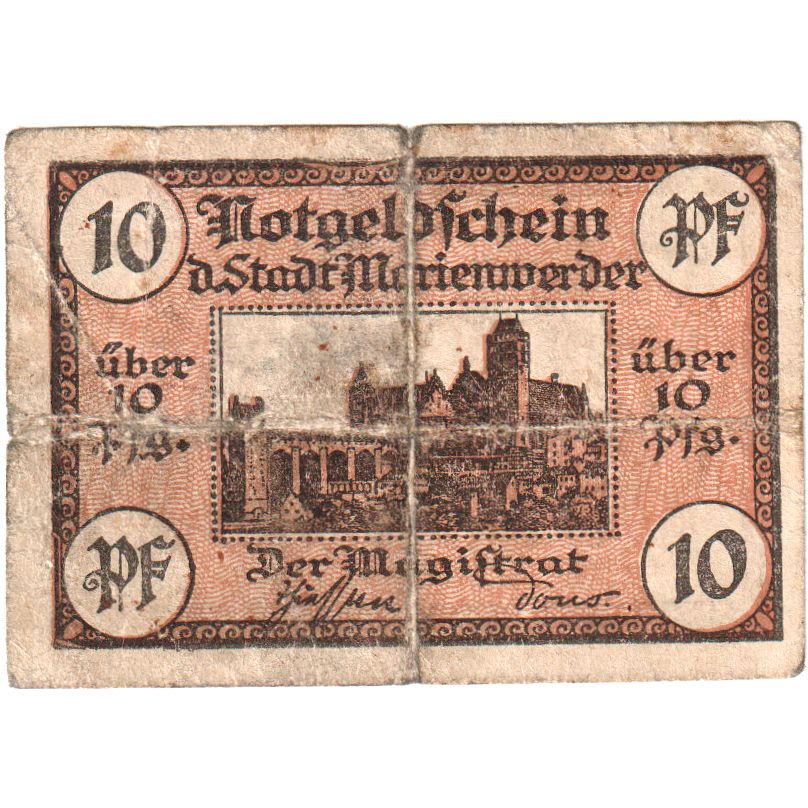 Germania, Marienwerder Stadt, 10 Pfennig, BB