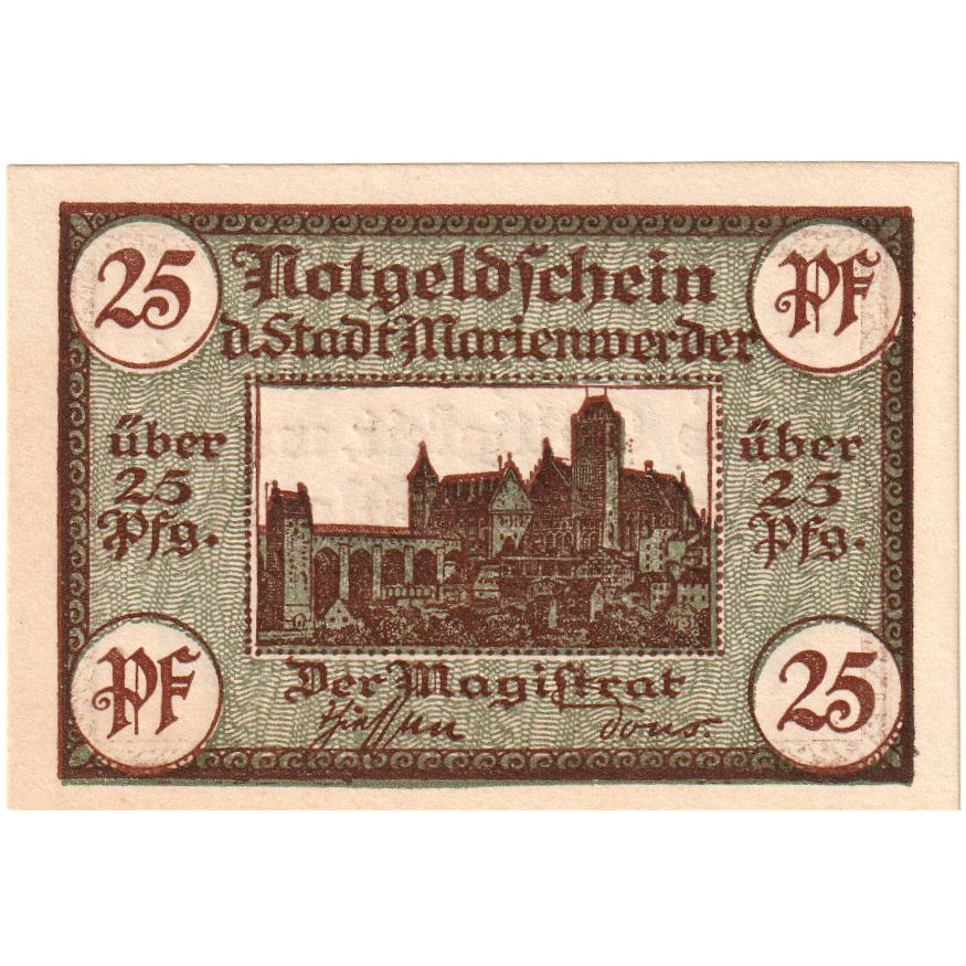 Germania, Marienwerder Stadt, 25 Pfennig, SPL