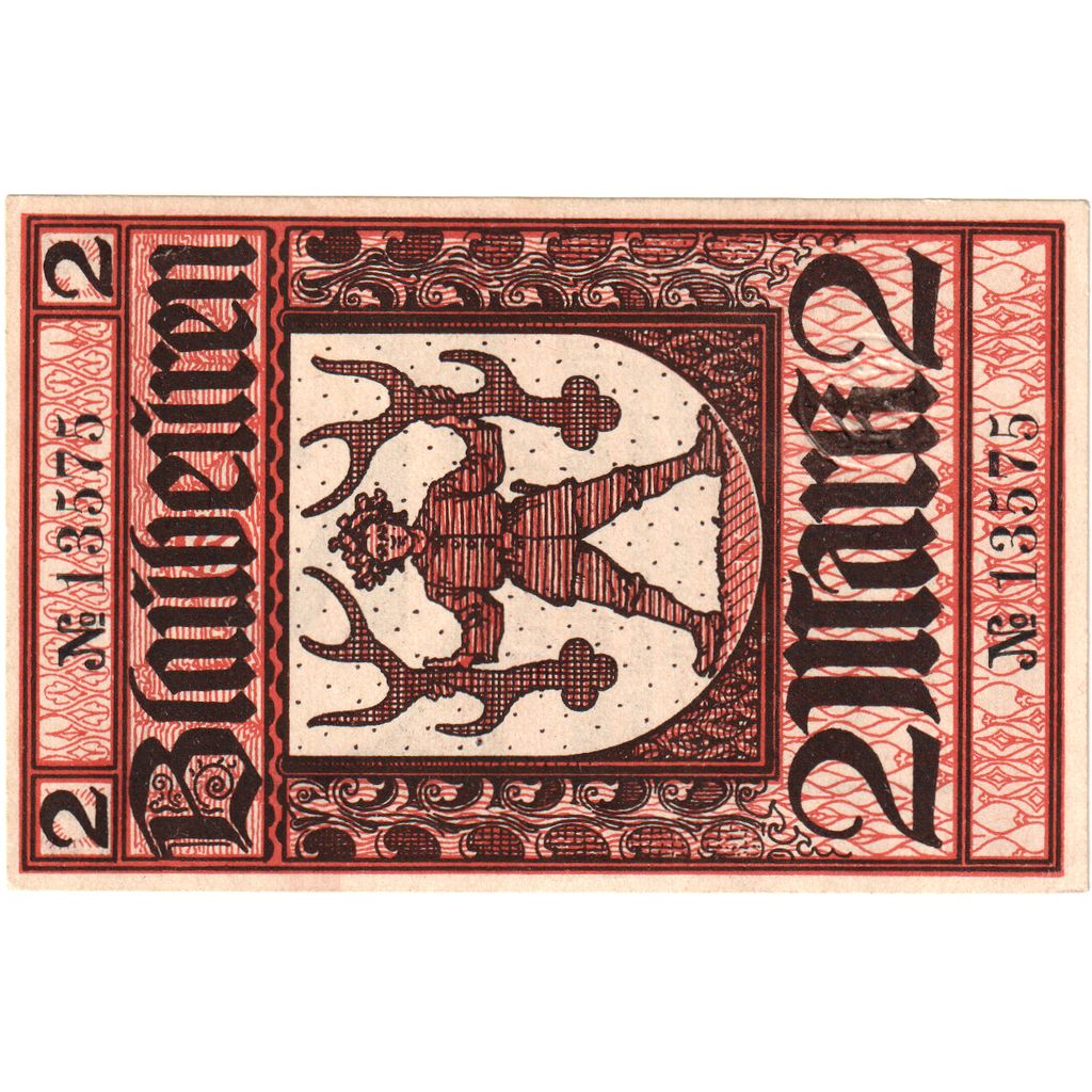 Deutschland, Blaubeuren Amtskörperschaft, 2 Mark, 1919-08-01, VZ+